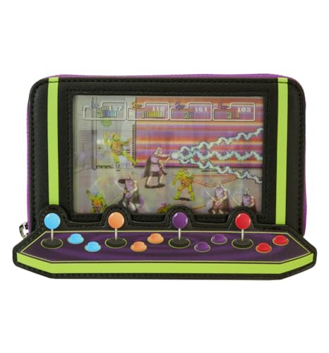 Loungefly Teenage Mutant Ninja Turtles Wallet Retro Portefeuille Tortue Ninja 40 Ans Édition Arcade