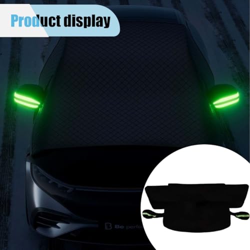 Image of KITUREK Car Windshield Cover for Ice and Snow, Large Automobile Windshield Frost Cover with Side Window and Rearview Mirror Protector, Windshield Snow Cover Universal for Most Cars SUVs