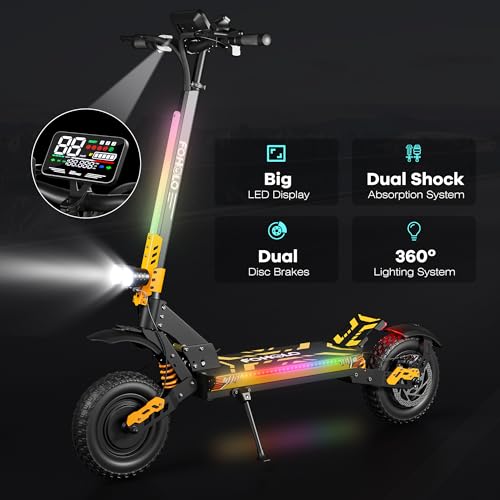 Arich Electric Scooter (Yellow) - 5600W Motor, 47 MPH Top Speed, 55 Mile Range - Image 6