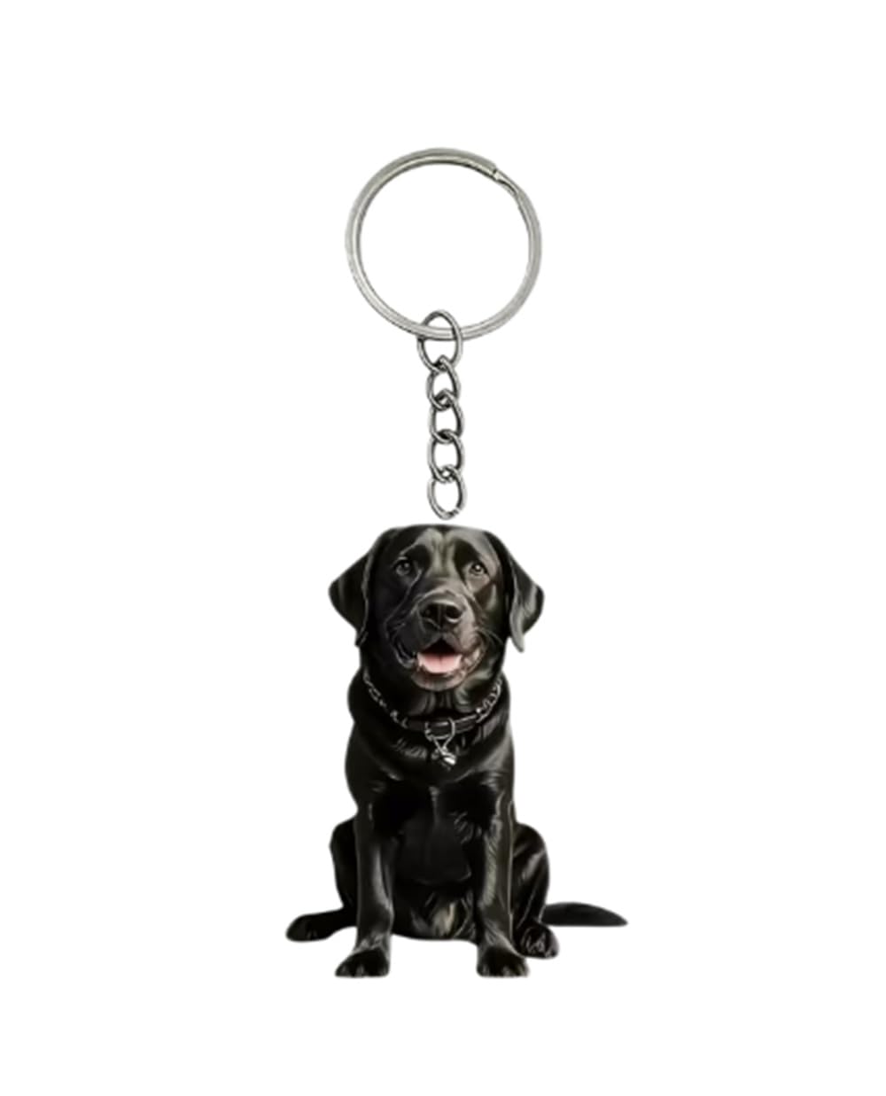 Cmj Unisex Black Cmj™ Flat Acrylic Labrador Keyring Gift For Dog Lovers Lab Breed Dog 2D Keychain