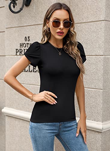 MIHOLL Women's Short Sleeve T Shirt Crew Neck 2025 Summer Casual Tee Blouses Tops3