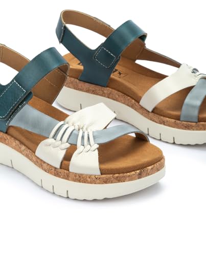 Image of PIKOLINOS Palma W4N-0968 Women's Sandals - Stylish Premium Leather Wedge Sandals - Cushioned Insole, Hook & Loop Closure, Ultra-Light Sole for Everdat Walking