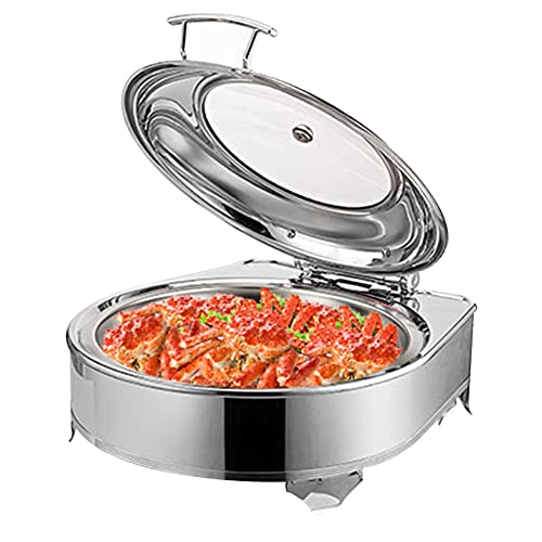 cvhtroe Chafing Dishes, Chafers und Buffetwärmer aus Edelstahl, 6L Speisenwärmer mit Warmhaltetablett für…