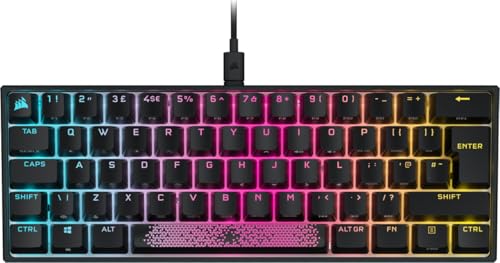 Corsair K65 RGB MINI 60% Mechanical Gaming Keyboard -Customizable Per-Key RGB Backlighting -Cherry MX Speed Mechanical Keyswitches -Detachable USB Type-C Cable -AXON Hyper-Processing Technology