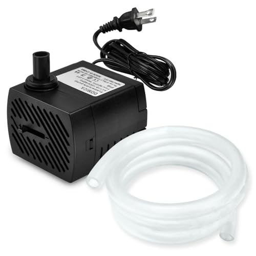 DOMICA (80GPH 4W) Mini Submersible Water Pump for Pond, Aquariums, Fish Tank, Hydroponics, Tabletop Fountain, Pet Fountain, Indoor or Outdoor Fountain Pump