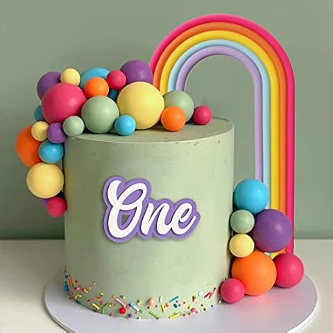 HAVAGDTM 28PCS Rainbow Cake Toppers Cover