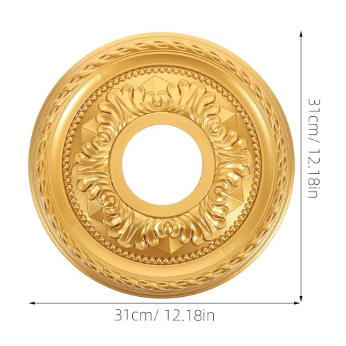 Medallón de Techo Redondo de Pvc Dorado Elegante para Espacios Comerciales 8