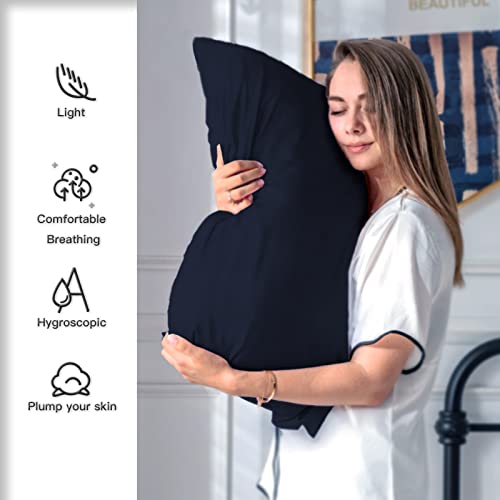Silk Pillowcase for Hair and Skin,Soft,Breathable and Sliky 100% Standard Size Pillow Cases Set of 2,Both Sides Natural Mulberry Silk Pillowcases with Hidden Zipper(Standard Size 20"X 26",2pcs)