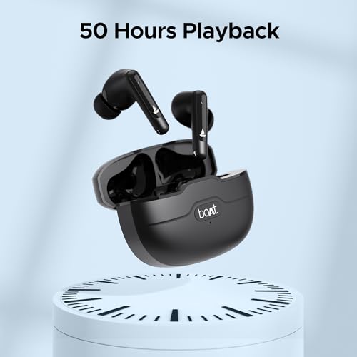 Image of Boat Airdopes Unity ANC TWS in Ear Earbuds with Up to 50 Hours Total Playback, ANC Upto 32 dB, Dual Mics with ENx Tech, IPX5 Rating, IWP Tech and ASAP Charge(Black)