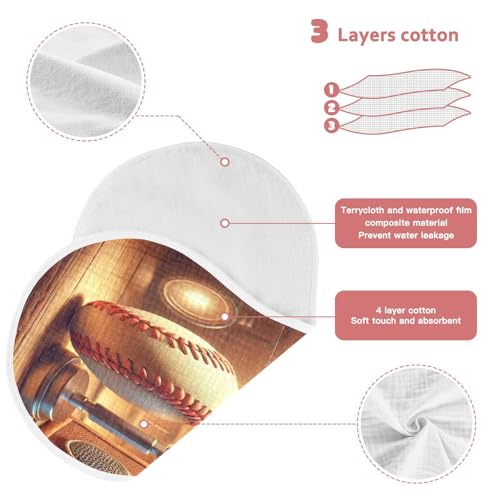 Baseball Baby Burp Cloths Burp Cloth Rags Cotton Burp Clothes Absorbent Muslin Burp Cloths Soft for Girl Unisex Boy Newborn 1 Pack 22x11 Inches3