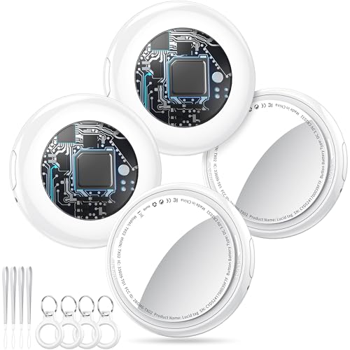 Air Tags Smart Tracker, Bluetooth Localizador de Llaves Funciona con Find My App (Solo iOS), rastreador Bluetooth y localizador de artículos con Sonido, rastreador de Equipaje,Blanco Claro (4 ud)