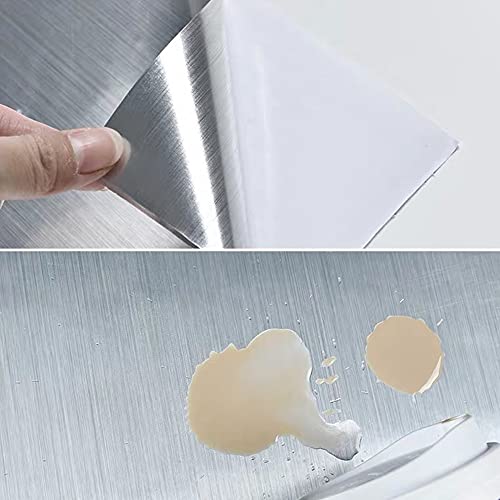 Yancorp 16" X 120" Silver Contact Paper Stainless Steel Contact Paper Peel And Stick On Removable Countertop Self-Adhesive Kitchen Fridge Liner Covers (15.7"X120") #TOP7