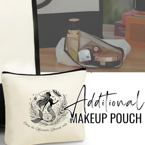 Bolsa Tote de Lona para Mujeres Amantes de Sirenas con Cierre y Correa miniatura 4