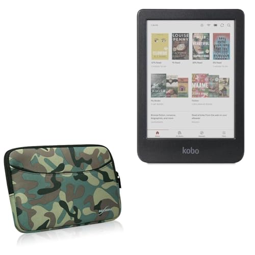 BoxWave Case Compatible with Kobo Clara Colour - Camouflage Suit with Pocket, Neoprene Camo Suit Zipper Pocket for Storage