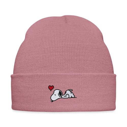 Bonnet Snoopy Peanuts avec cœur brodé idée cadeau hiver originale