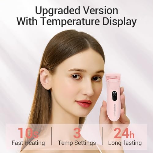 TOUCHBeauty Heated Eyelash Curler with LED Display,Rechargeable Electric Eyelash Curler,3 Temperature Modes, Color Changing Silicone Pad, 10s Quick Heat and Long-Lasting AG-2316APK - Image 3