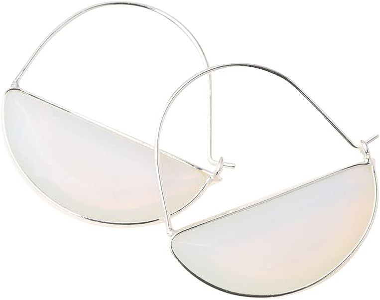 Scout Curated Wears - Stone Prism Hoop Earring - Opalite/Silver