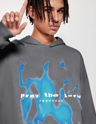 Vamtac Mens Oversized Graphic Y2k Hoodies Vintage Fashion Streetwear Casual Hooded Sweatshirt Unisex Pullover Tops