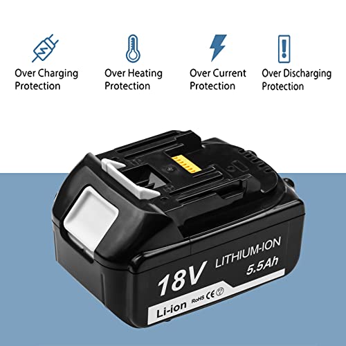 2X Hochstern Vervanging voor 18V Batterij BL1830B BL1830 BL1820 194205-3 LXT-400 met LED-indicator - Afbeelding 5