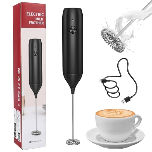 Ovetedot Milk Frother Handheld Rechargeable, Frother Wand and Drink Mixer