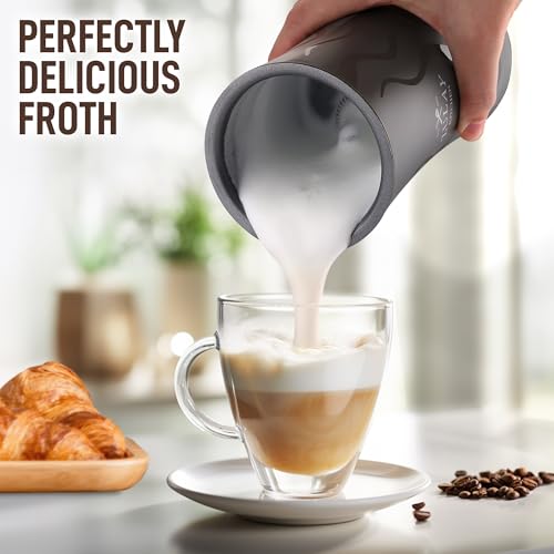 Image of Zulay 4-in-1 Milk Frother and Steamer - Automatic Hot and Cold Foam Maker with Auto Shut Off & Temperature Control for Coffee, Latte, Cappuccino, Hot Chocolate - Gray