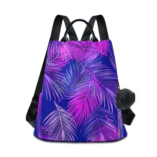 Sac à dos palmier violet pour femme idéal pour les cours et les sorties
