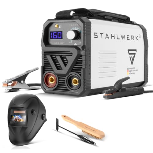STAHLWERK Soldadora ARC 160 MD inverter - totalmente equipada - Máquina de soldar compacta y ligera, MMA, TIG lift, 160 A, refrigeración inteligente, protección contra sobrecalentamiento