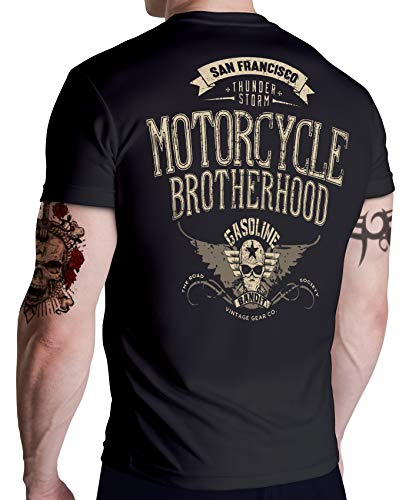 Old School Biker Racer T-Shirt - Motorcycle Brotherhood 4XL Cover