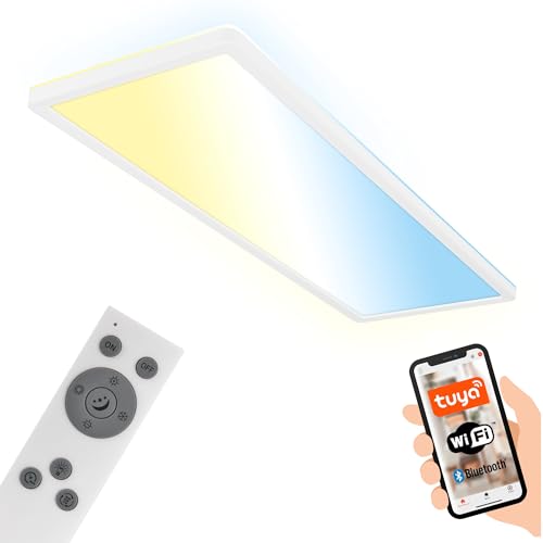 BRILONER - Lámpara LED de techo plana smart home, app control por voz, regulable,...