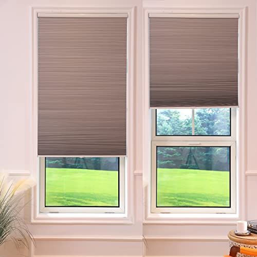 Blindecor 100% Blackout Cellular Shades Easy Lift Easy Clean Cordless Blinds For Windows Honeycomb Blinds Window Shades For Home Upgraded Door Blinds （Blackout Gray） #TOP29
