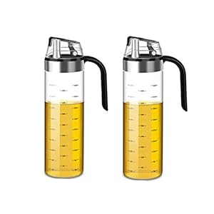 JMAHM Olijfolie Dispenser Olie Azijn Potten 550ml Automatisch openen en sluiten van Olie Fles Glas (2 stuks)