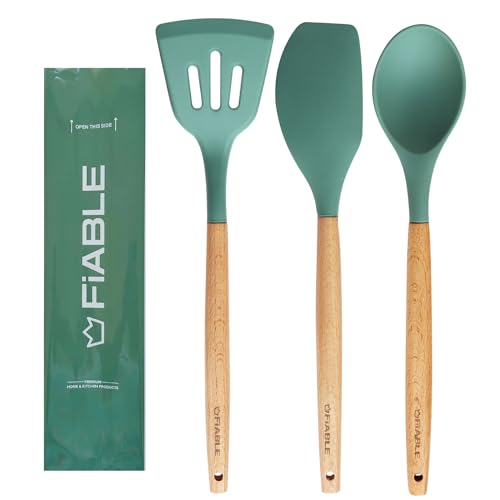FiABLE Premium Silicone Spatula Set of 3 for Non Stick pan, Spatula Set for Cooking - Heat Resistant, FDA Certified - Hy...