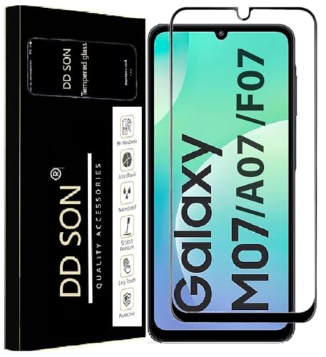 Image of DD SON Premium Tempered Glass Screen Protector Guard Compatible For Samsung Galaxy A07 5G / Galaxy A07 4G / Samsung Galaxy M07 / Samsung Galaxy F07 (6.7 Inch, Pack of 1) | Edge to Edge Coverage With Easy to installation kit for Smartphone