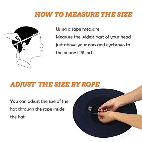 Image of Lisianthus Men & Women Vintage Wide Brim Fedora Hat | Classic Belt Buckle Decor, Adjustable Drawstring, Inner Breathable Sweatband, Timeless Style, Ideal for Travel & Daily