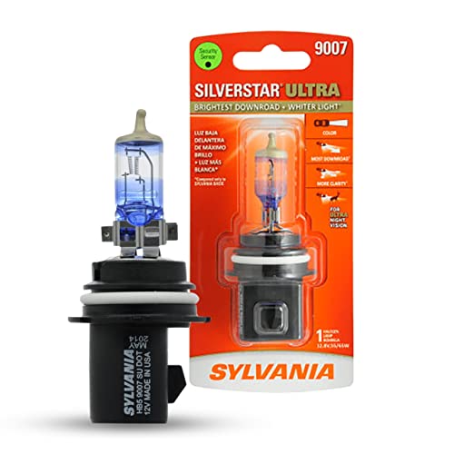 SYLVANIA - 9007 SilverStar Ultra - High Performance Halogen Headlight Bulb, High Beam, Low Beam and Fog Replacement Bulb, Brightest Downroad with Whiter Light, Tri-Band Technology (Contains 1 Bulb)