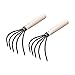 Price comparison product image 2 Pack 5-Tine Claw Rake Hand Cultivator with Ergonomic Wooden Handle for Firm Grip, Bendproof Garden Hand Rake Tool,Great for loosening or Weeding Soil