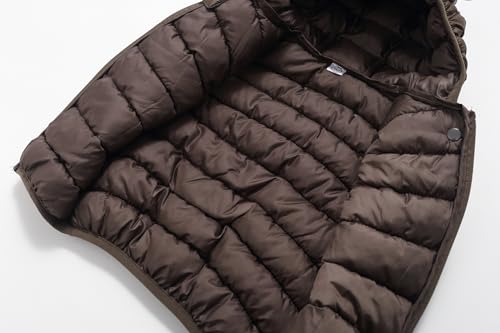 Image of AIWUHE Baby Boys Girls Hooded Puffer Vest Winter Lightweight Sleeveless Bear Ears Zipper Up Jacket Down Vest Coat Vests Kids