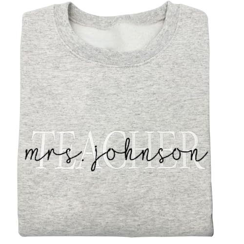 GABITA Personalized Embroidered Teacher Sweatshirt Custom Name Teacher Gift for Women3