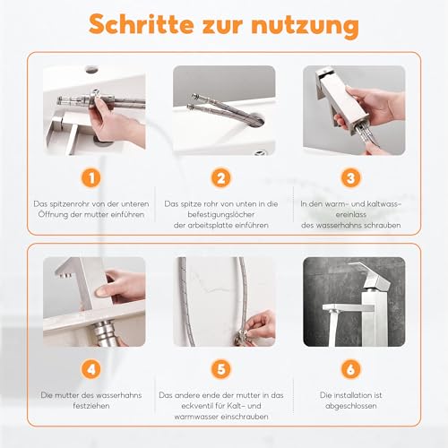 Anschlussschlauch Armatur, 2 Stück Flexschlauch 60cm, G1/2 x M10 Wasserhahn Schlauch Verlängerung, Flexschlauch Verlängerung Schlauch für Küchenarmatur für Mischbatterien