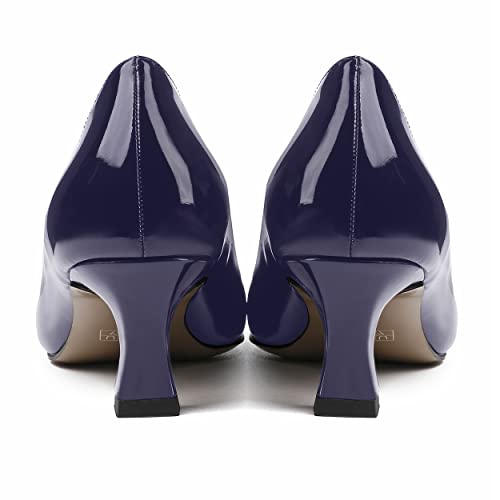 SKYSTERRY Women's Square Toe Casual Office Slip On Patent Spool Low Heel Pumps Shoes 2 Inch4