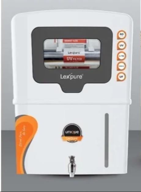 Lex pure Unique RO+UV Water Purifier, 10L Storage, TDS Controller, 5-Stage Filtration, White