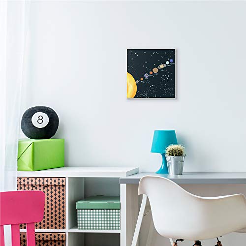 Image of 'Educational Chart of Planets in Solar System'| Wall Plaque Art | Stupell Industries | 12 x 12 Inches, Easy to Hang and Sturdy, Made in USA, by Ashley Singleton