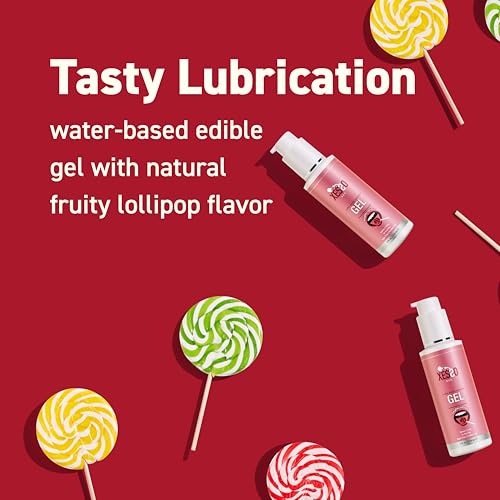 Image of XESSO Fruity Lollipop Flavored Edible Oral Gel Lube, 4 Fl.oz Hypoallergenic Ingredients for Men, Women and Couples, Made in USA