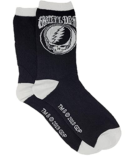 Ripple Junction Grateful Dead 1 Color Steal Your Face Novelty Crew Socks OS Black