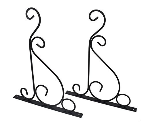 2 PCS Wall Hanging Plants Bracket Premium Thicken Iron Decorative Planter Hook with 2 PCS 6" S-Hooks for Lanterns,Planters,Hanging Bird Feeders,Ornaments (Black) by OVOV - Thumbnail 3