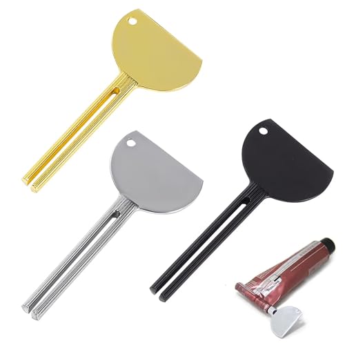 Lot de 3 presse-tubes en acier inoxydable - Enrouleur de tube - Pour économiser du dentifrice, des crèmes, de la peinture, de la pommade, des déchets - Convient pour...