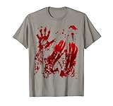 Bloody Handprint Red Hands Blood Splatter Zombie Outbreak T-Shirt