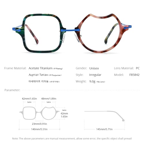 Image of FONEX Acetate Titanium Glasses Frame Men 2024 New Square Eyeglasses Spectacles Eyewear F85843
