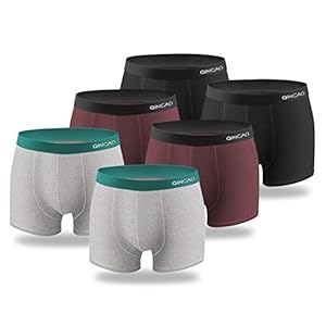 QINCAO Boxershorts Heren 6-Pak Boxer Shorts-Ondergoed Elastisch Katoen Boxers Briefs Heren Trunks Onderbroek…