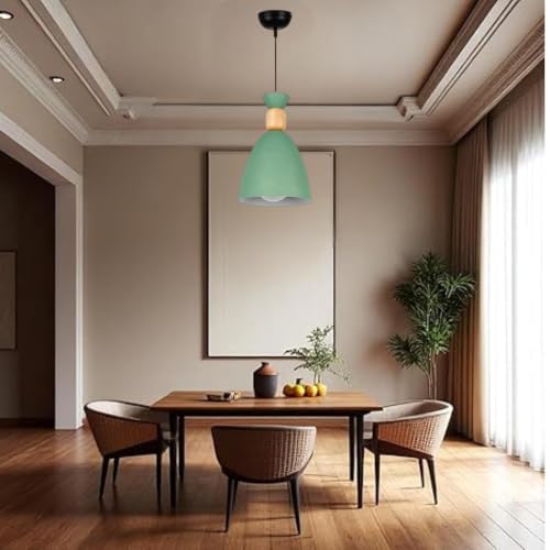 Image of Modern Green Aluminium Pendant Light for Ceiling, Decorative Hanging Light for Living Room, Dining Room, Kitchen & Cafe Pack of 1